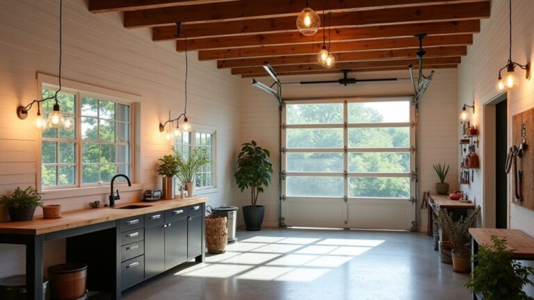 stylish farmhouse garage lighting