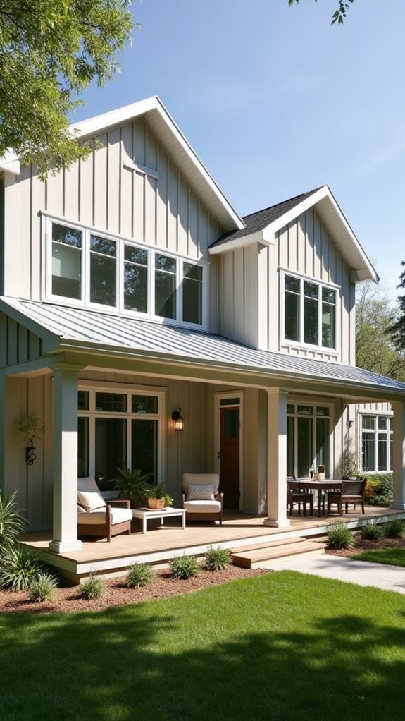 stylish greige vertical siding
