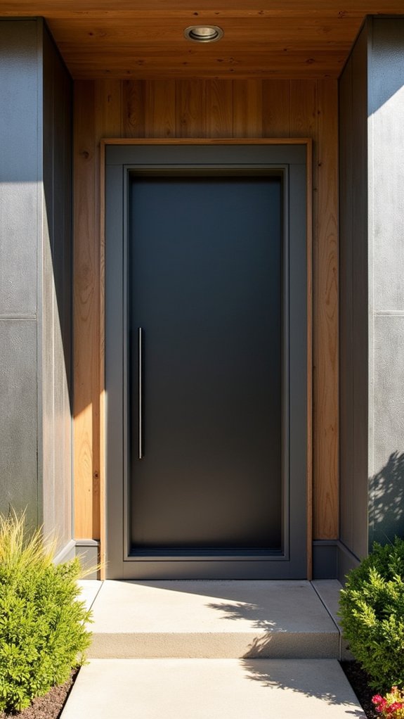 textured metal door statement