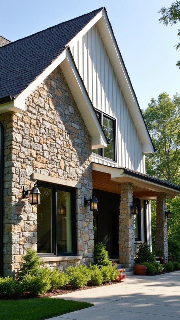 textured stone enhances farmhouse