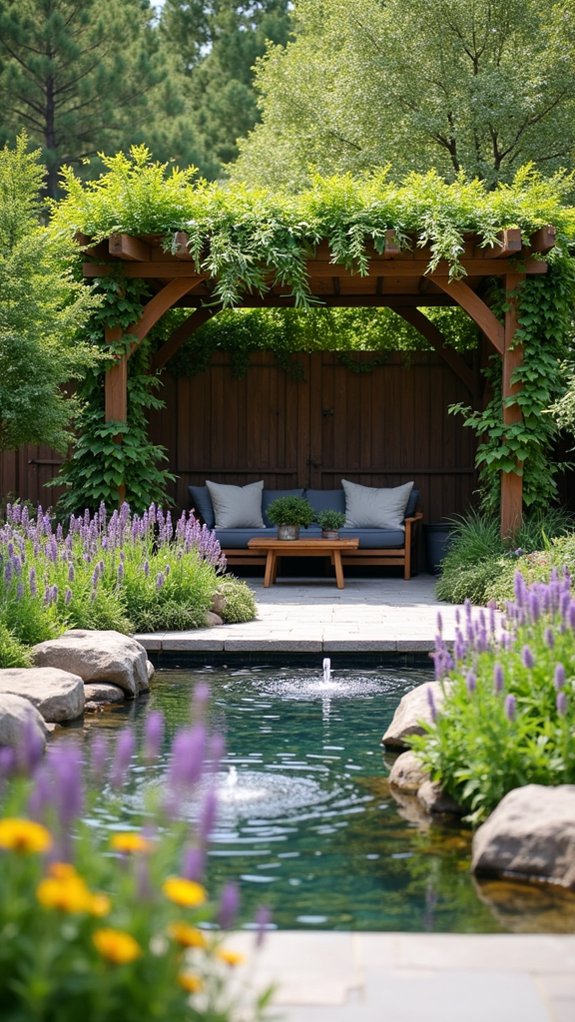 tranquil backyard water feature