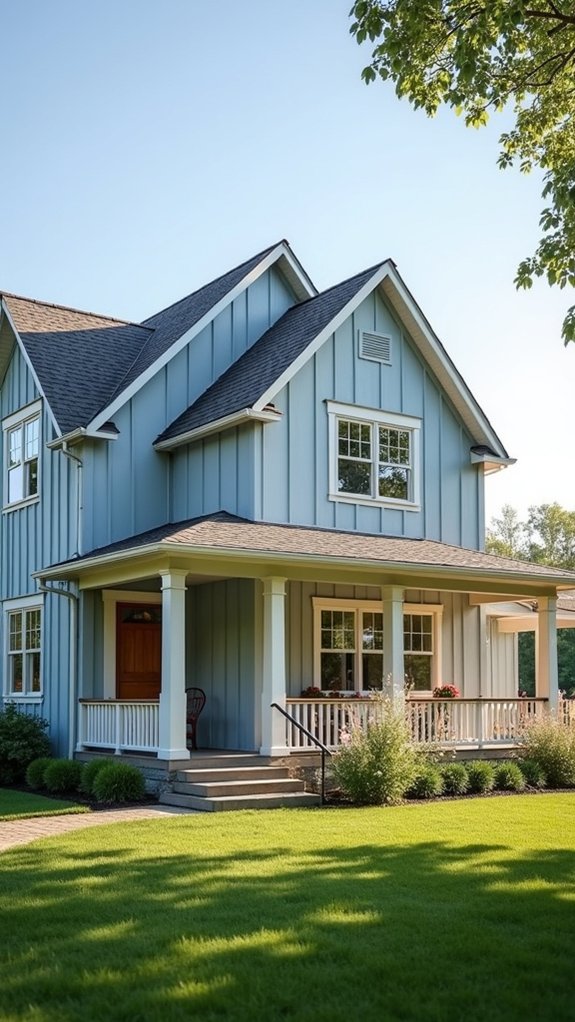 tranquil dusty blue exterior