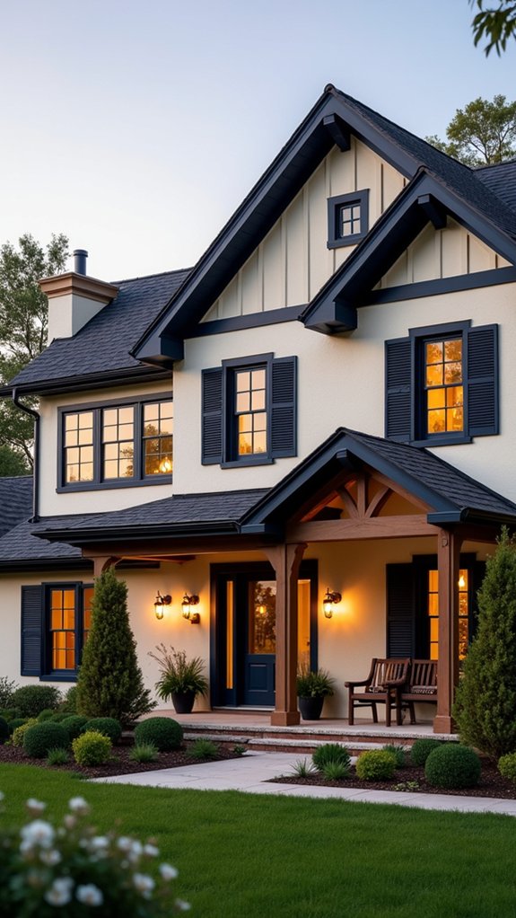 two tone farmhouse exterior design