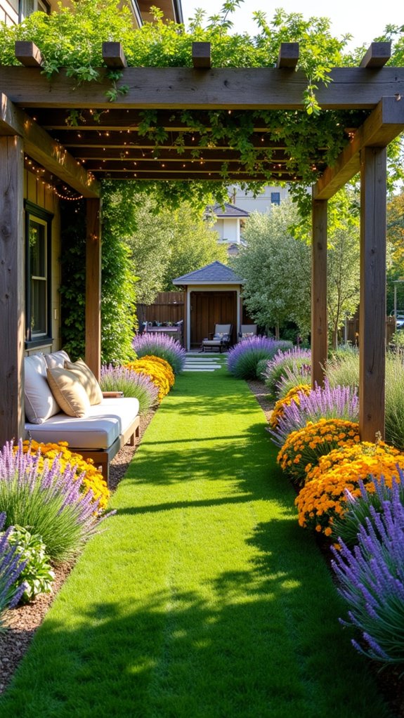 vibrant layered flower beds