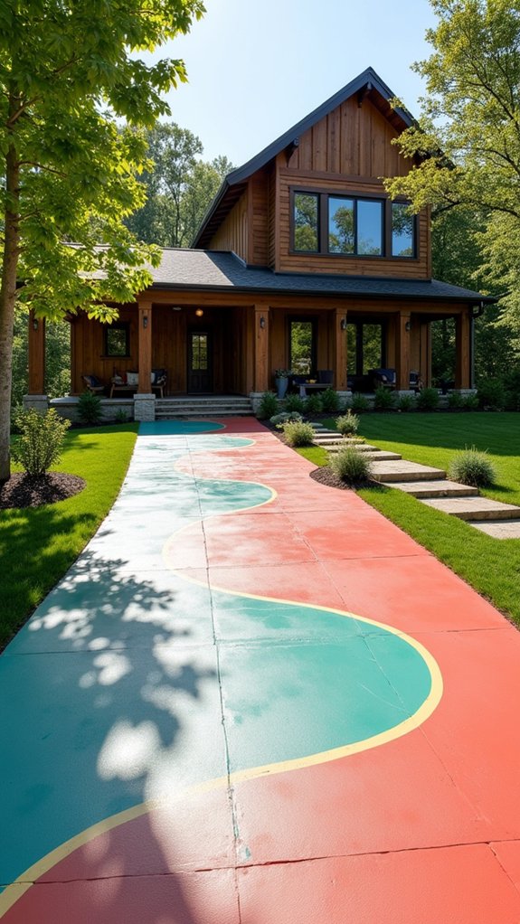vibrant painted driveway appeal