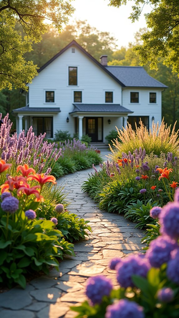 vibrant perennial flower garden