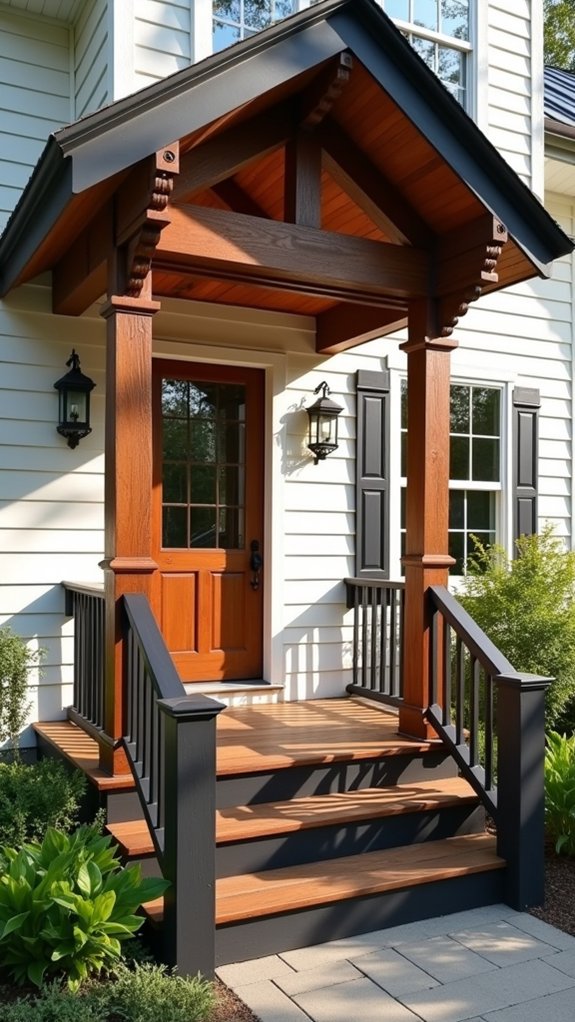 vintage dark wood railings