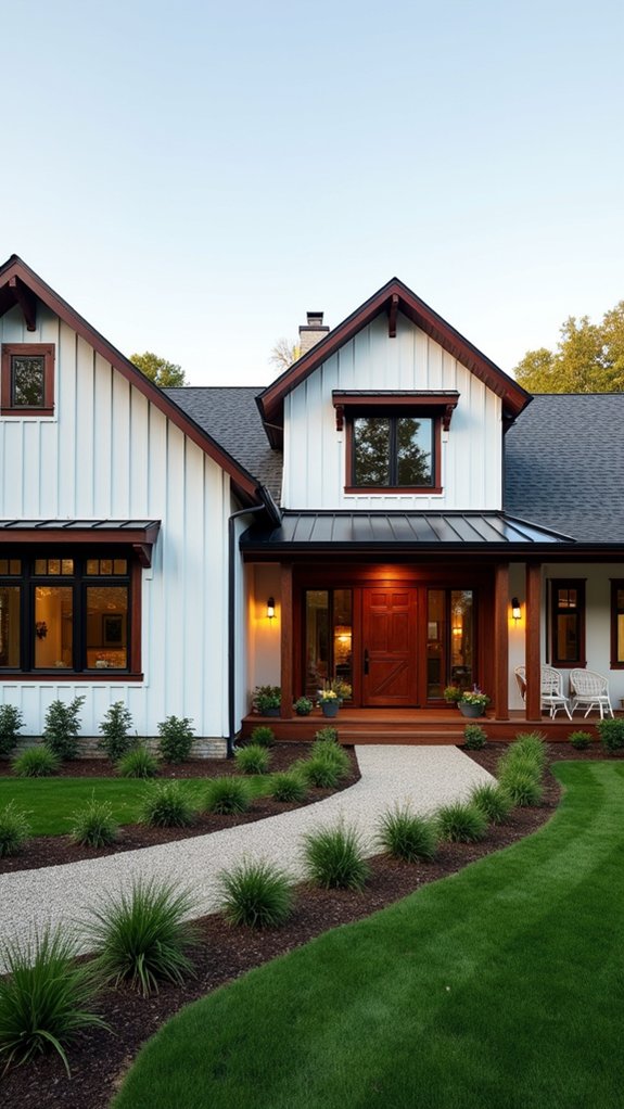 warm mahogany crisp white