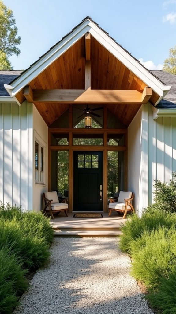 warm wooden entryway charm