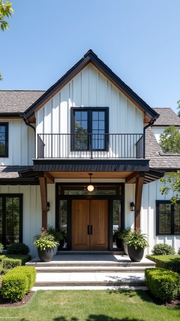 welcoming black trimmed porches