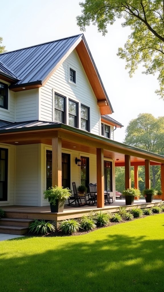 welcoming farmhouse wraparound porch