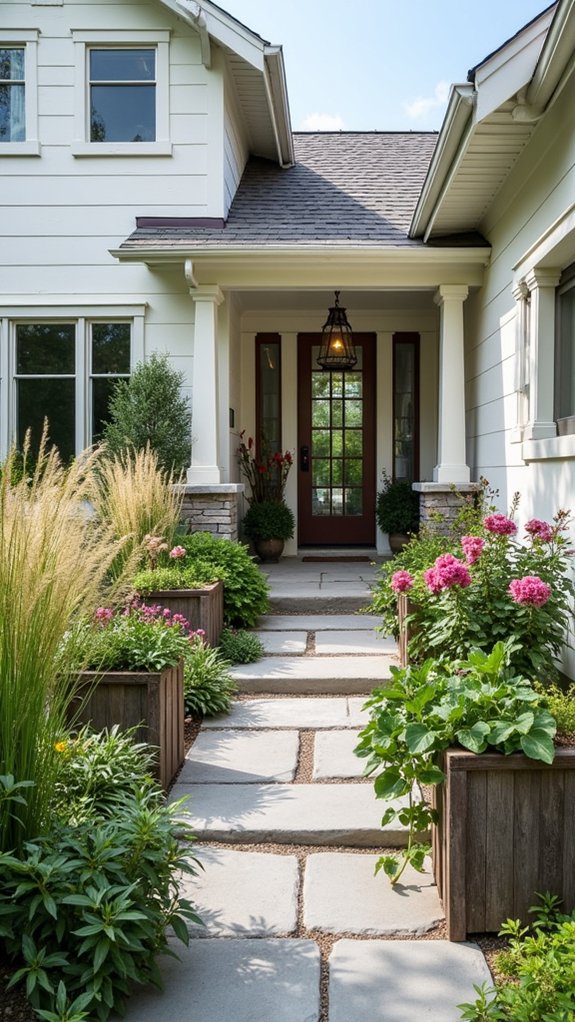 welcoming pathways with plants