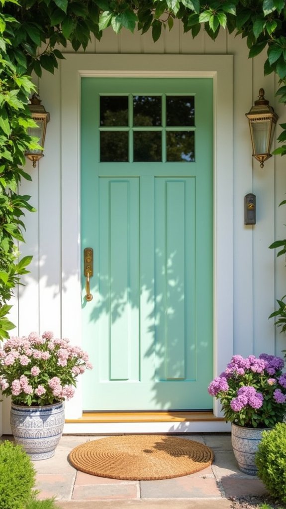 whimsical pastel front door