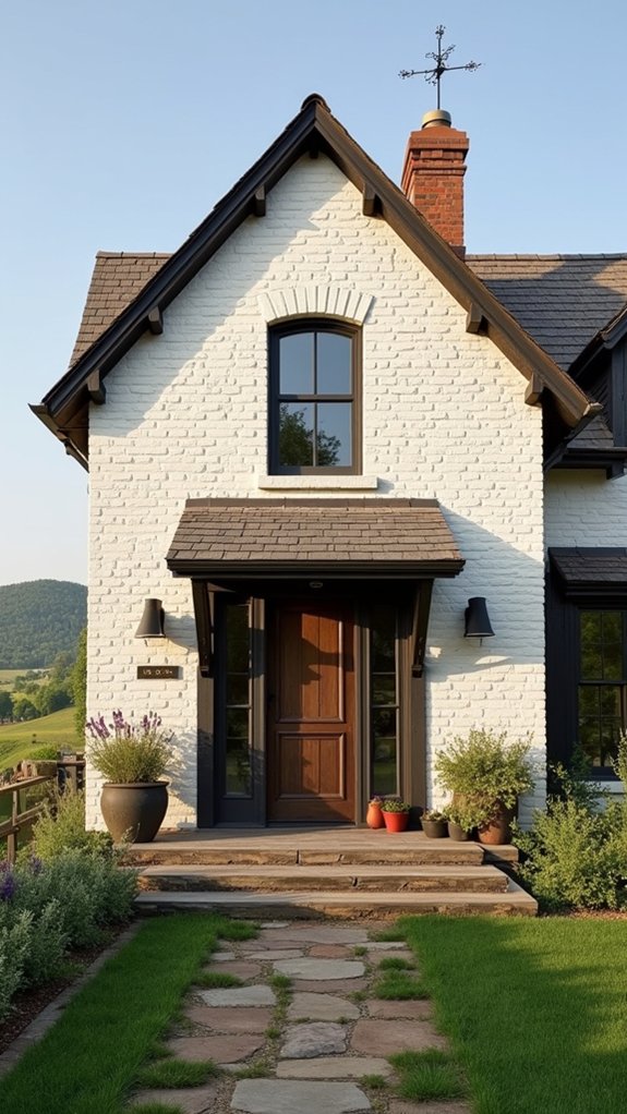 white brick dark accents