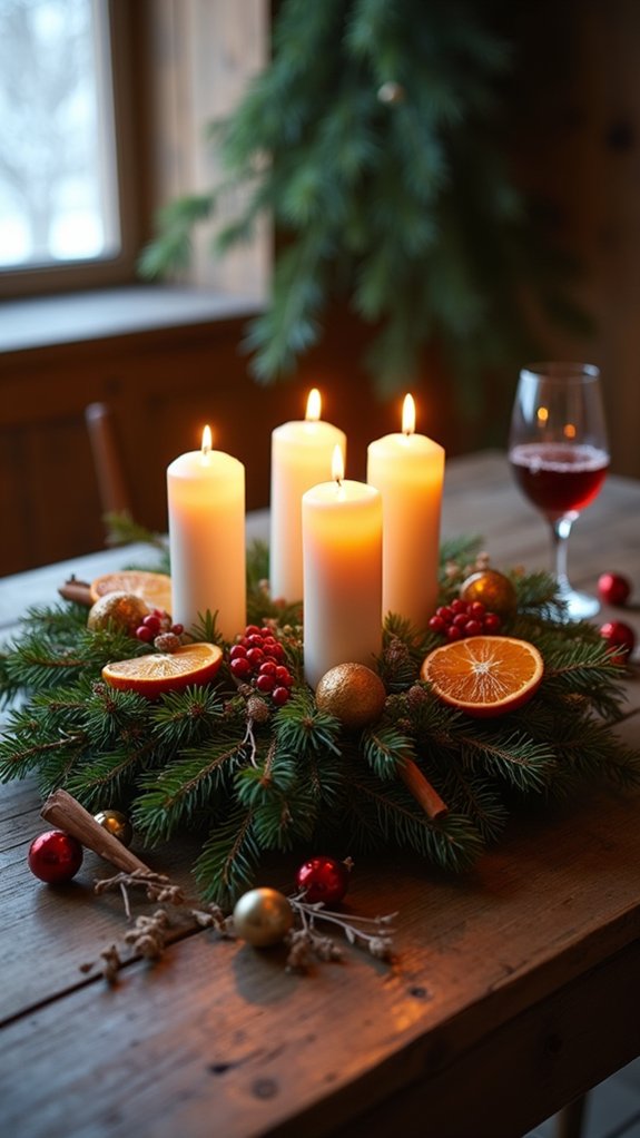 advent wreath with candles