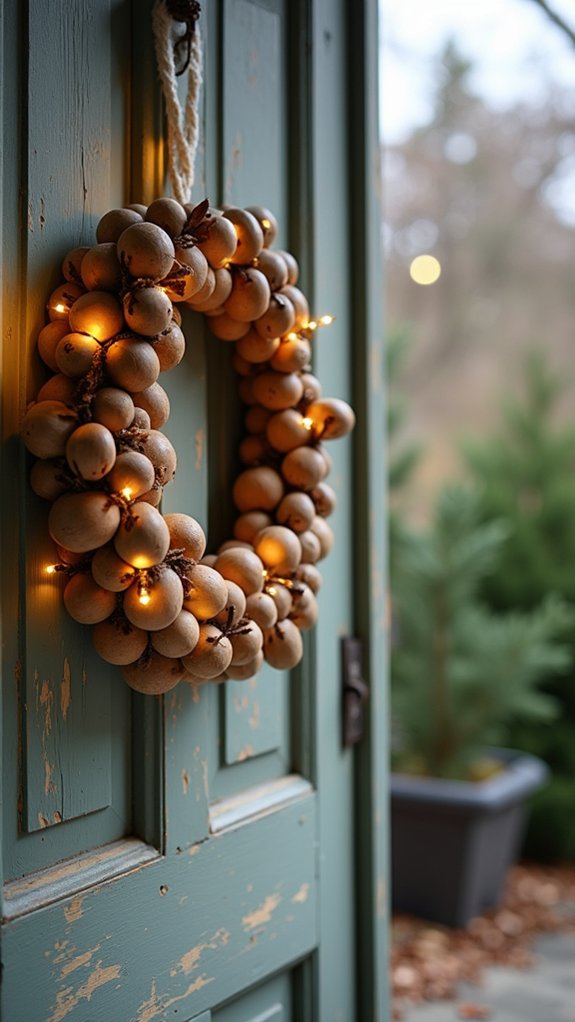 bead wreath with lights