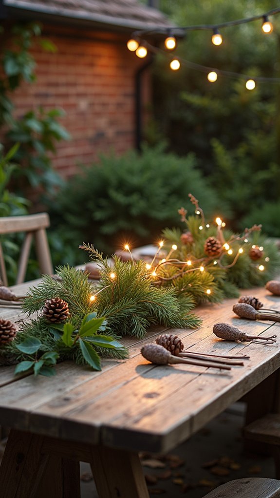 biodegradable lights and greenery