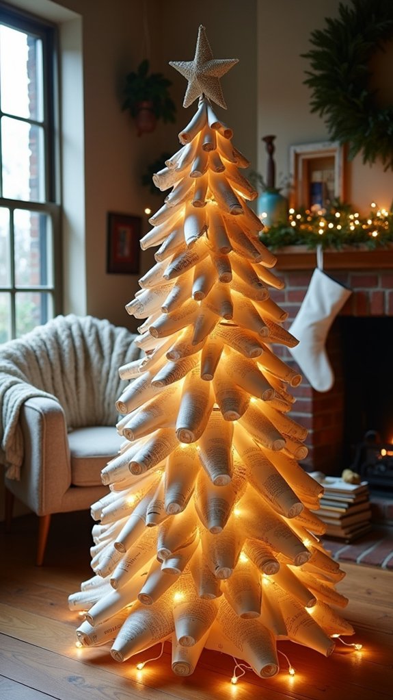 book page christmas tree