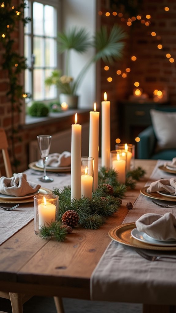 candlelit cozy holiday gathering