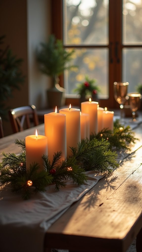 candlelit table runner ambiance