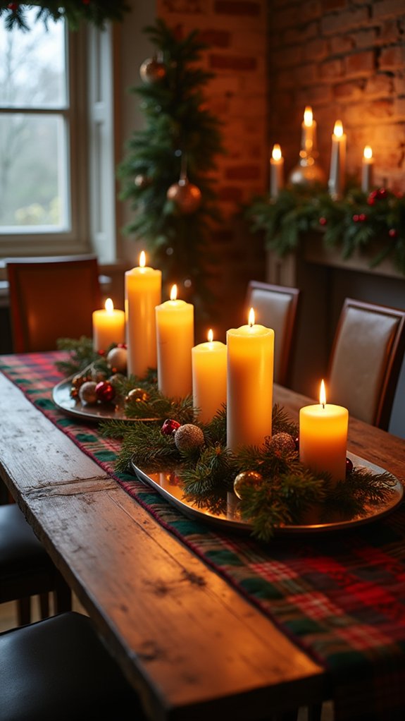 candles on mirrored surface