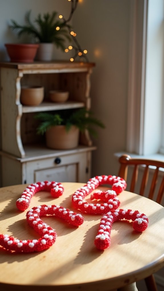candy cane beaded ornaments