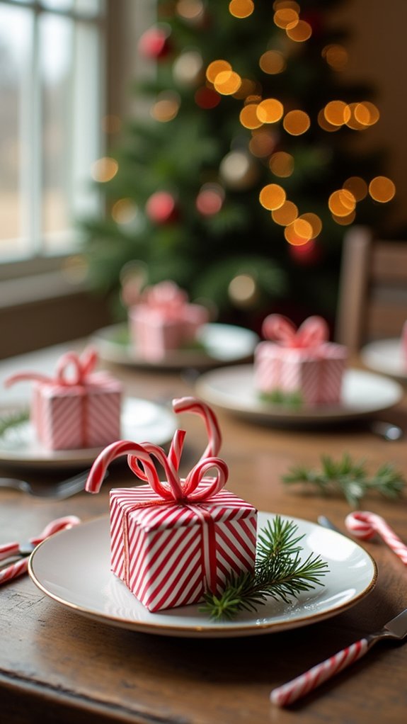 candy cane napkin decor