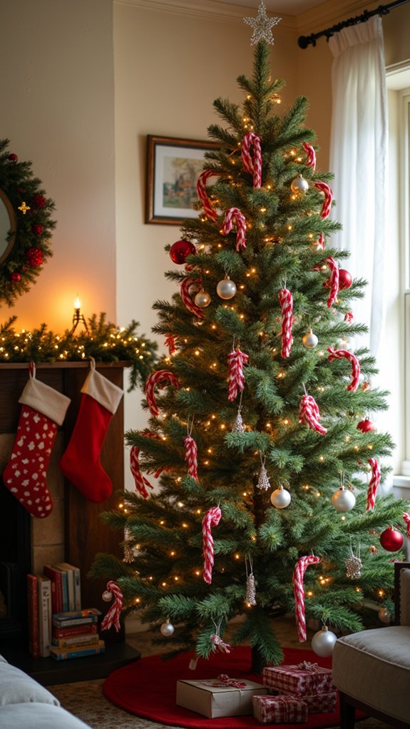 candy cane ribbon accents