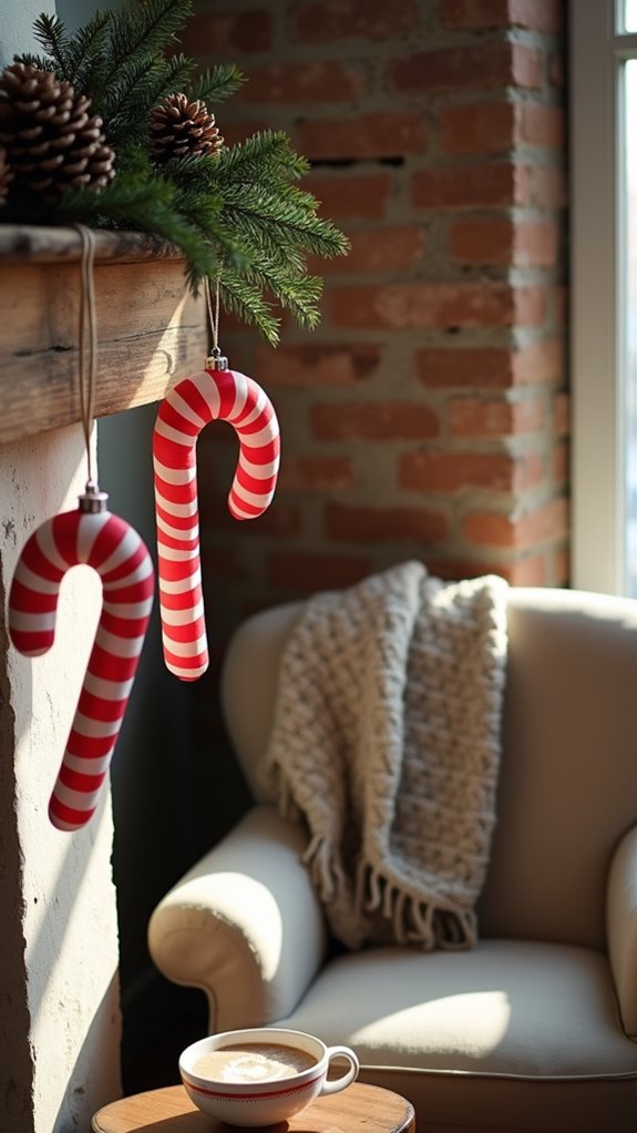 candy cane striped ornaments