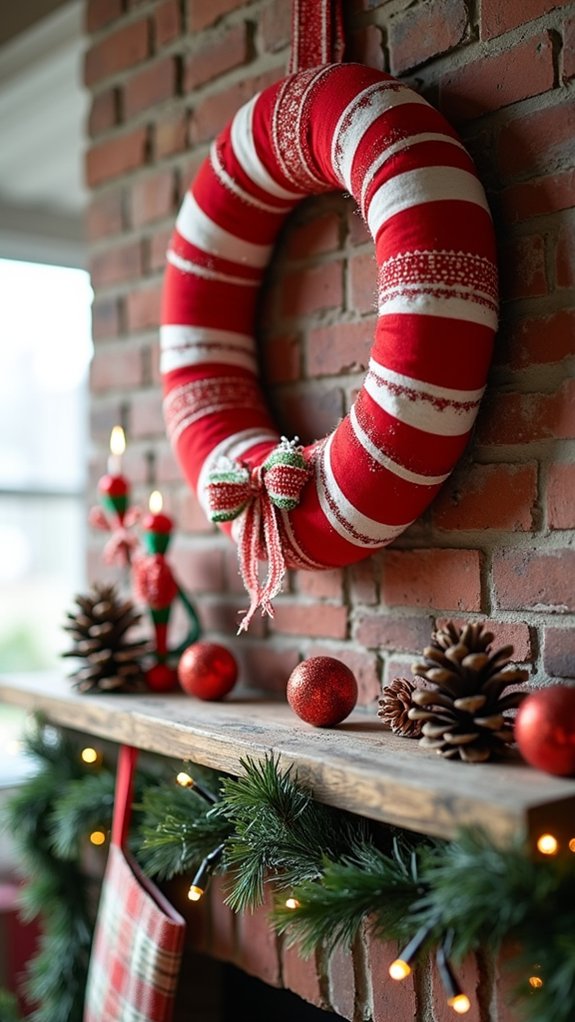 candy cane wreath creation