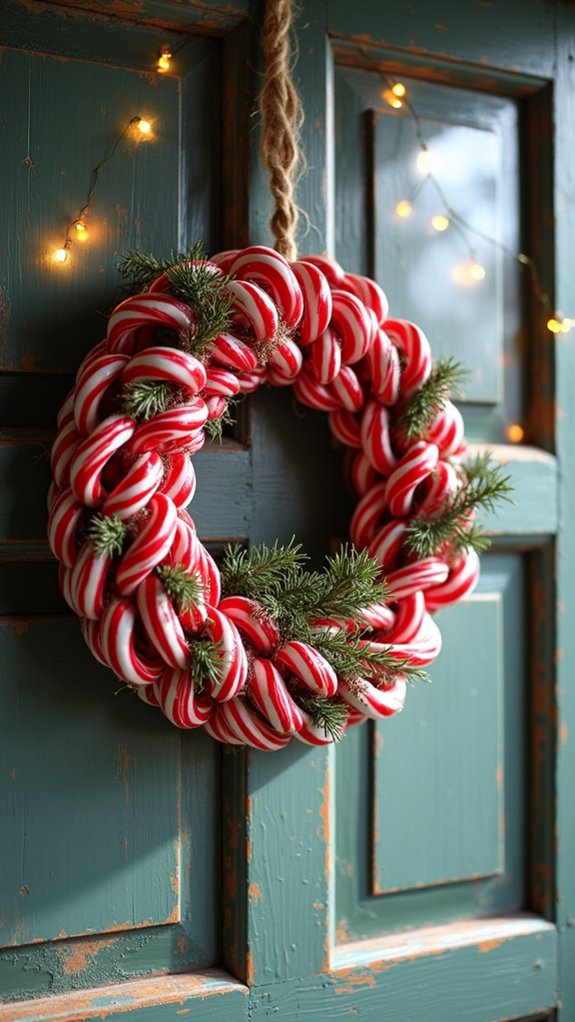 candy cane wreath diy