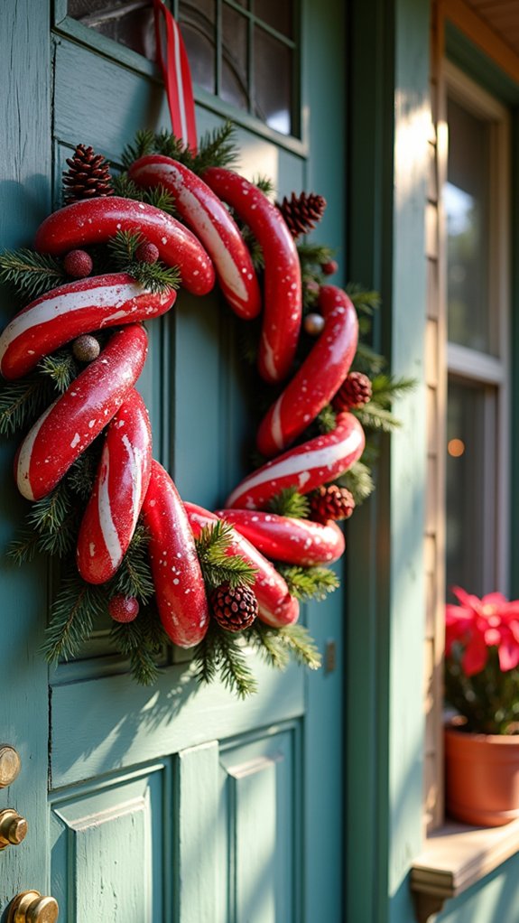 candy cane wreath ornaments