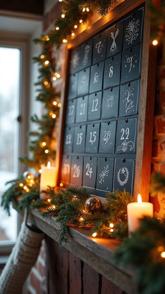 chalkboard calendar holiday surprises