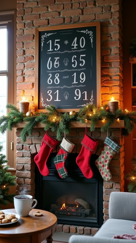 chalkboard countdown holiday decoration