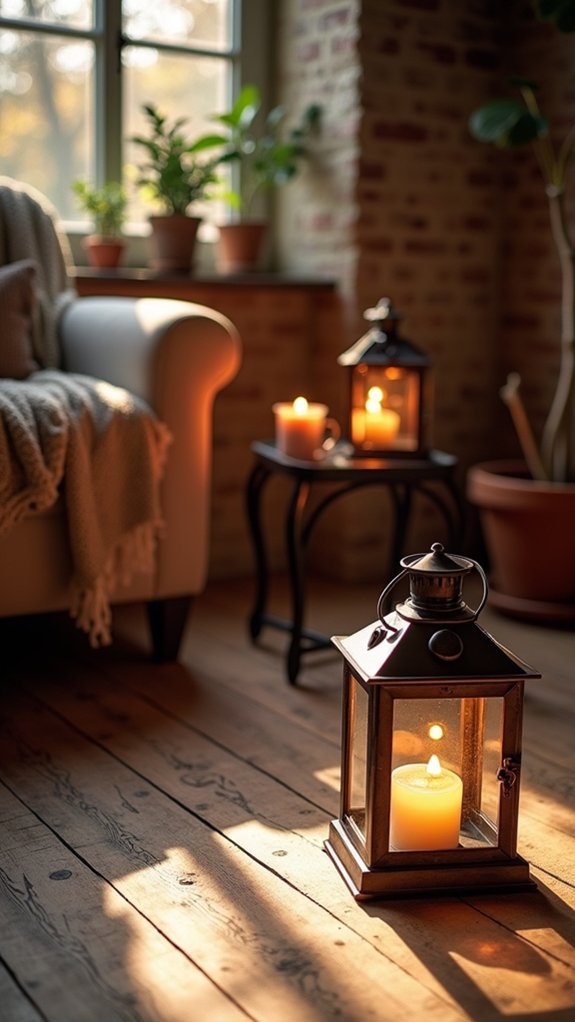 charming holiday floor lanterns