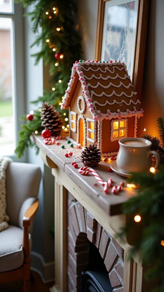 charming holiday gingerbread display