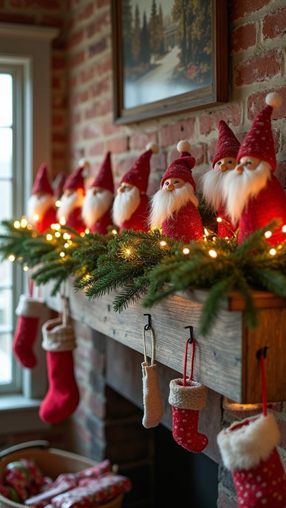 charming santa figurine display