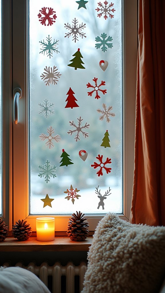 cheerful holiday window decorations