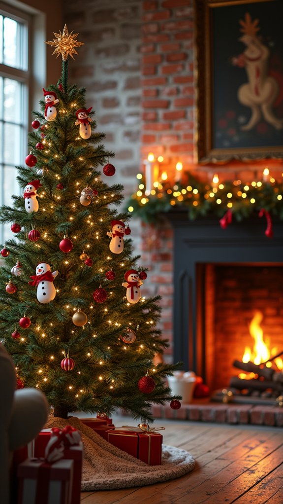 cheerful snowman candy canes