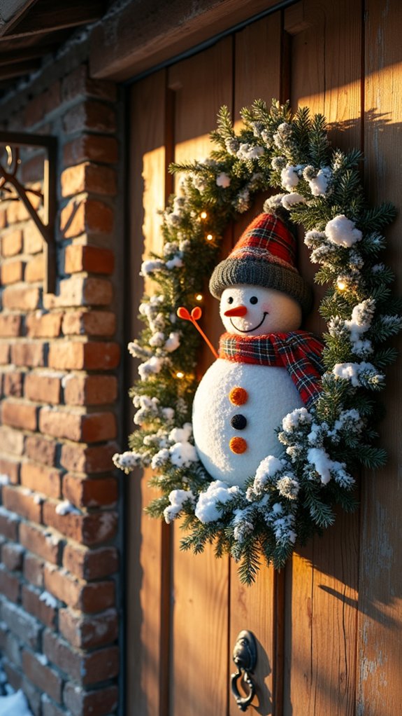 cheerful snowman winter d cor