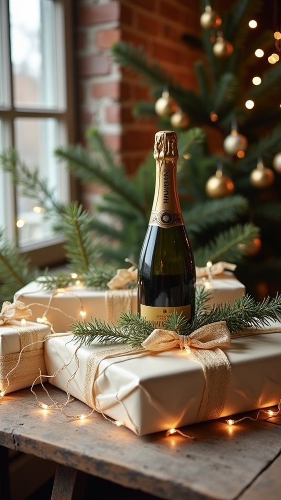 chic champagne gift wrapping