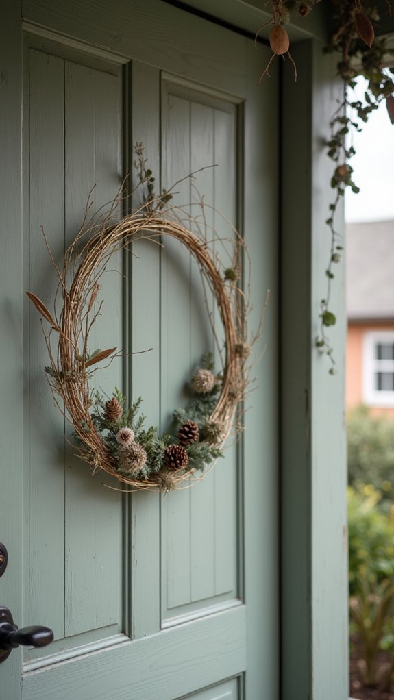 chic minimalist metallic wreath