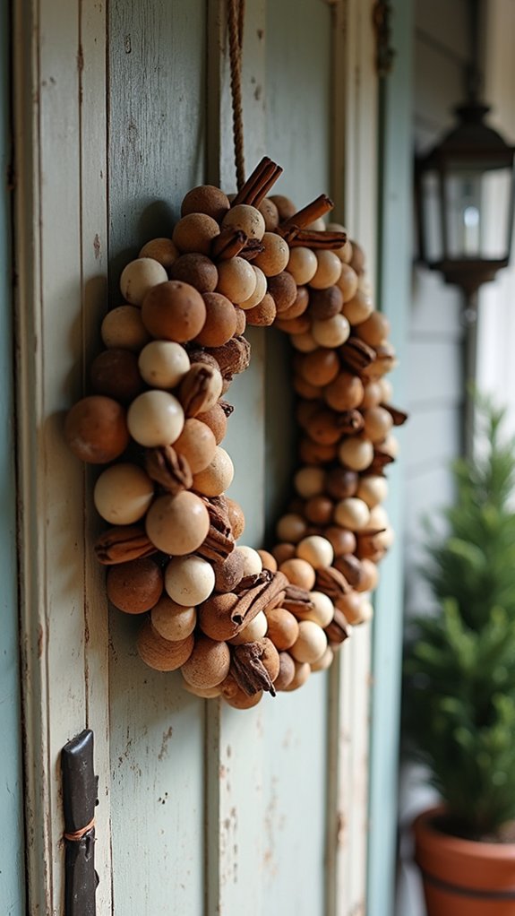 cinnamon stick bead wreath