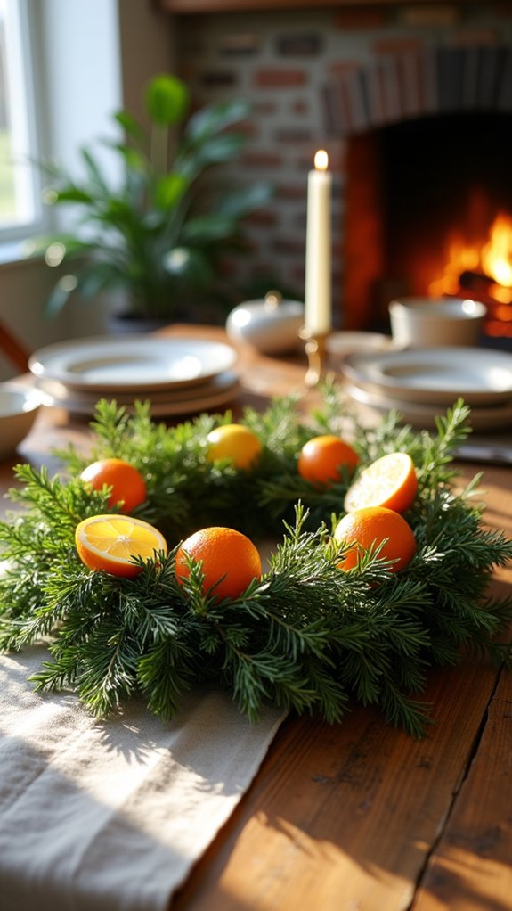 citrus and greenery wreath