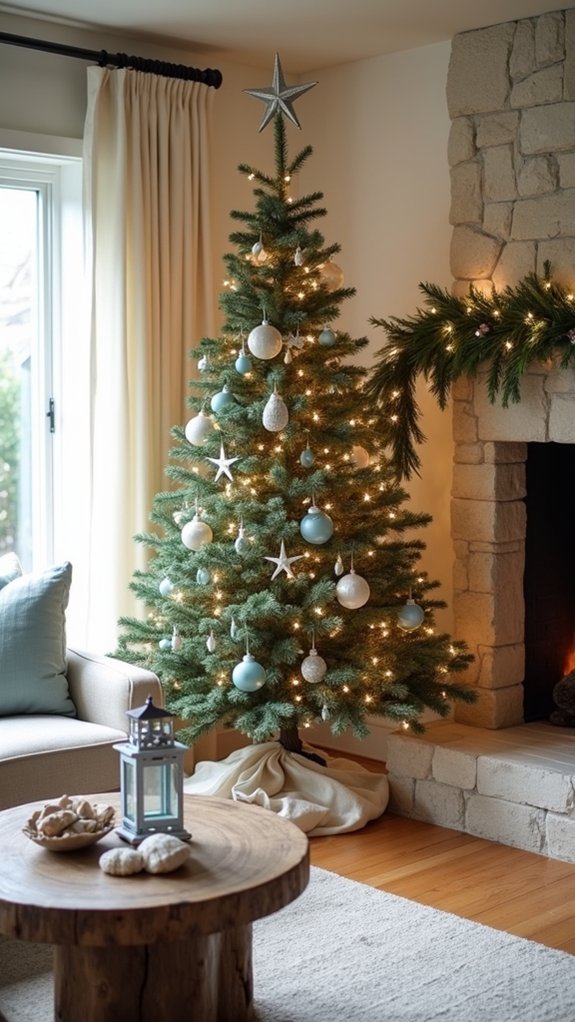coastal beach inspired holiday decor