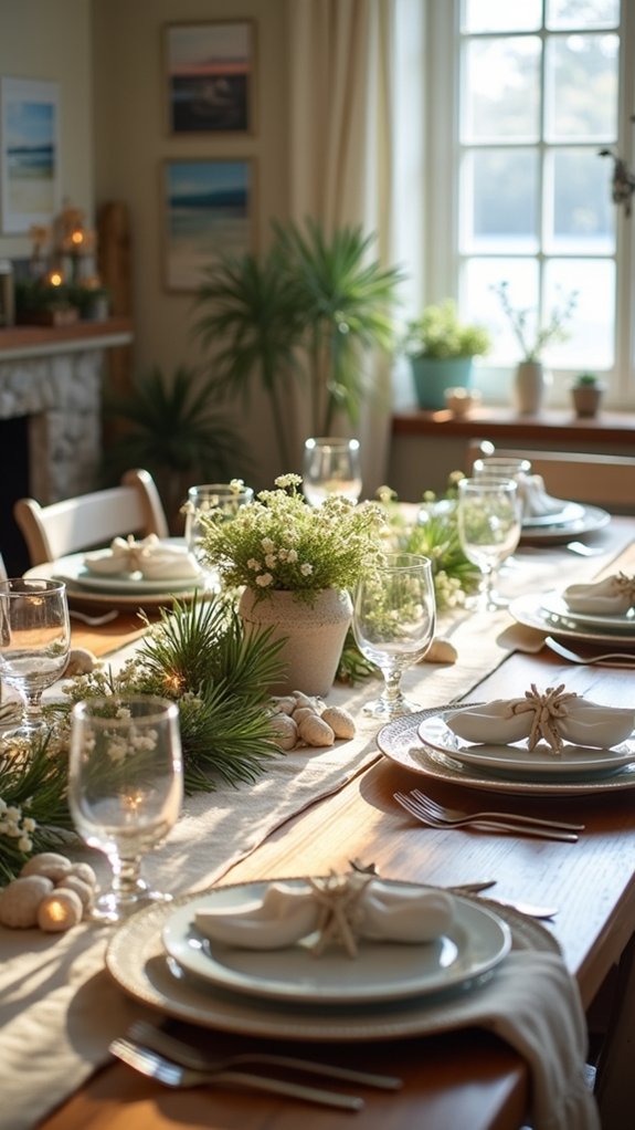 coastal charm dining setup