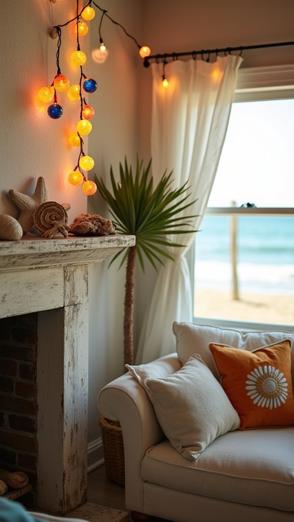 coastal christmas beach lights