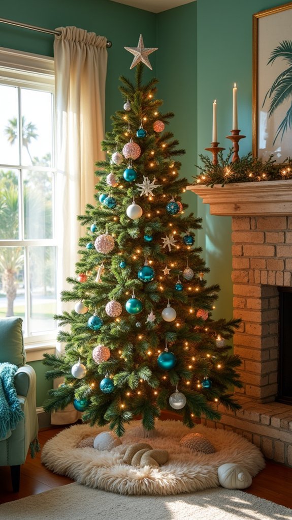 coastal holiday tree decor