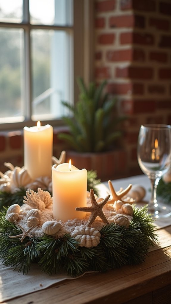 coastal seashell christmas wreath