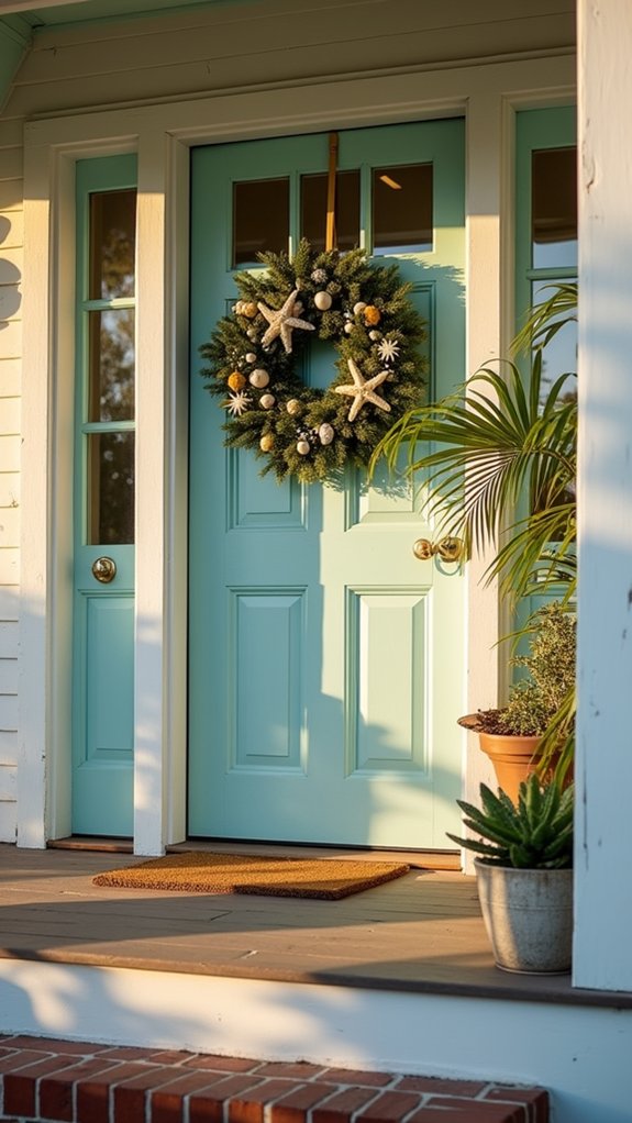 coastal wreath with seashells
